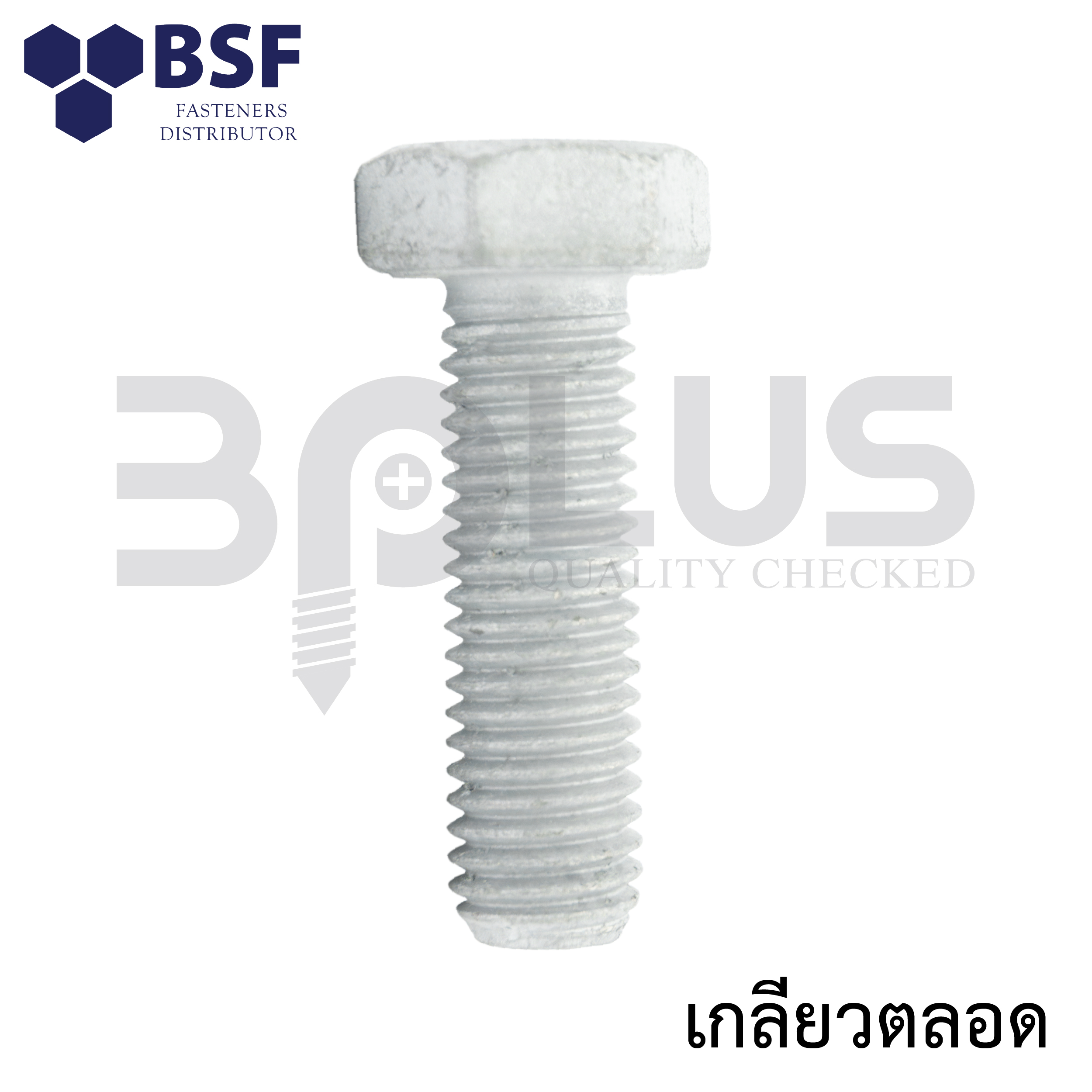 สกรูเหลี่ยมคลาส8.8 ชุบ HDG M20 x 150