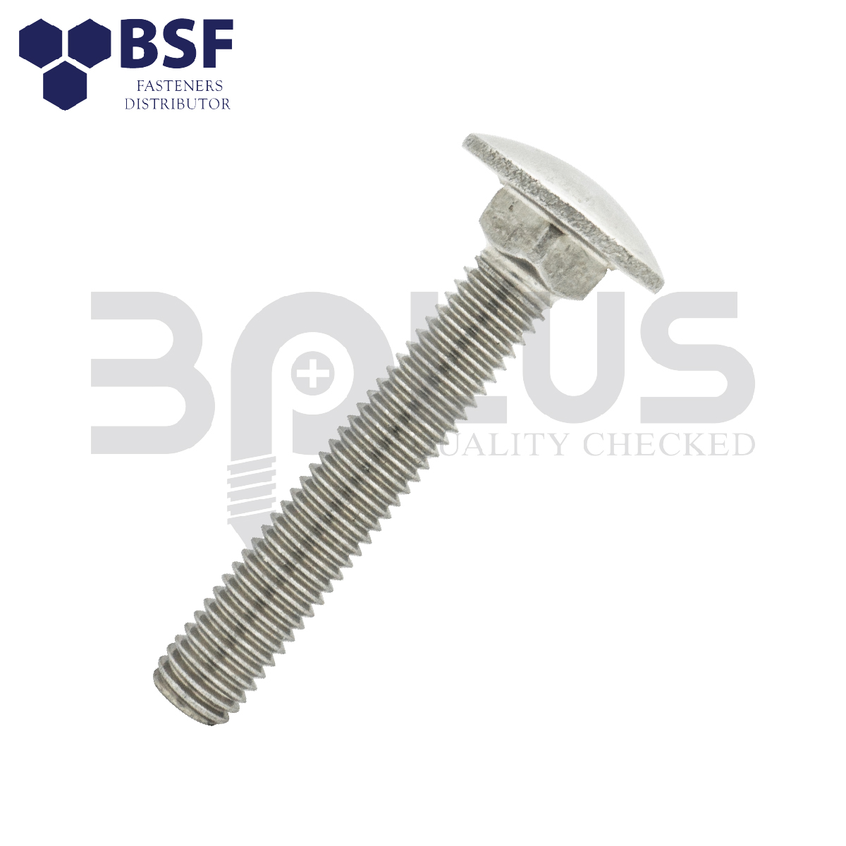 สกรูหัวกลมคอเหลี่ยมสแตนเลส M12 x 65
