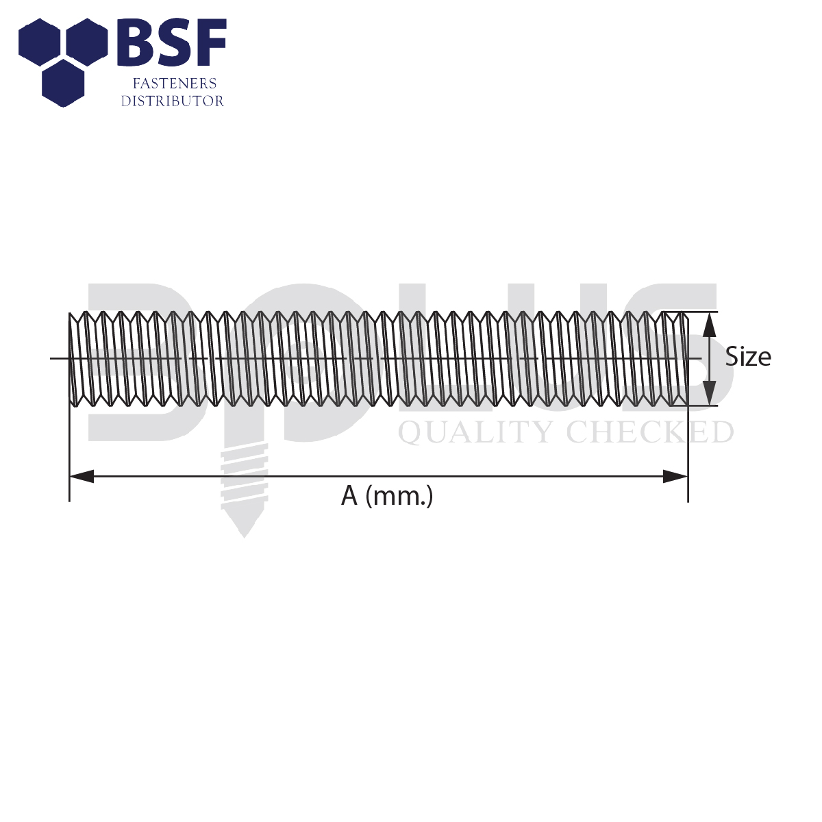สตัดเกลียวตลอดสแตนเลส M36 x 1,000 mm.