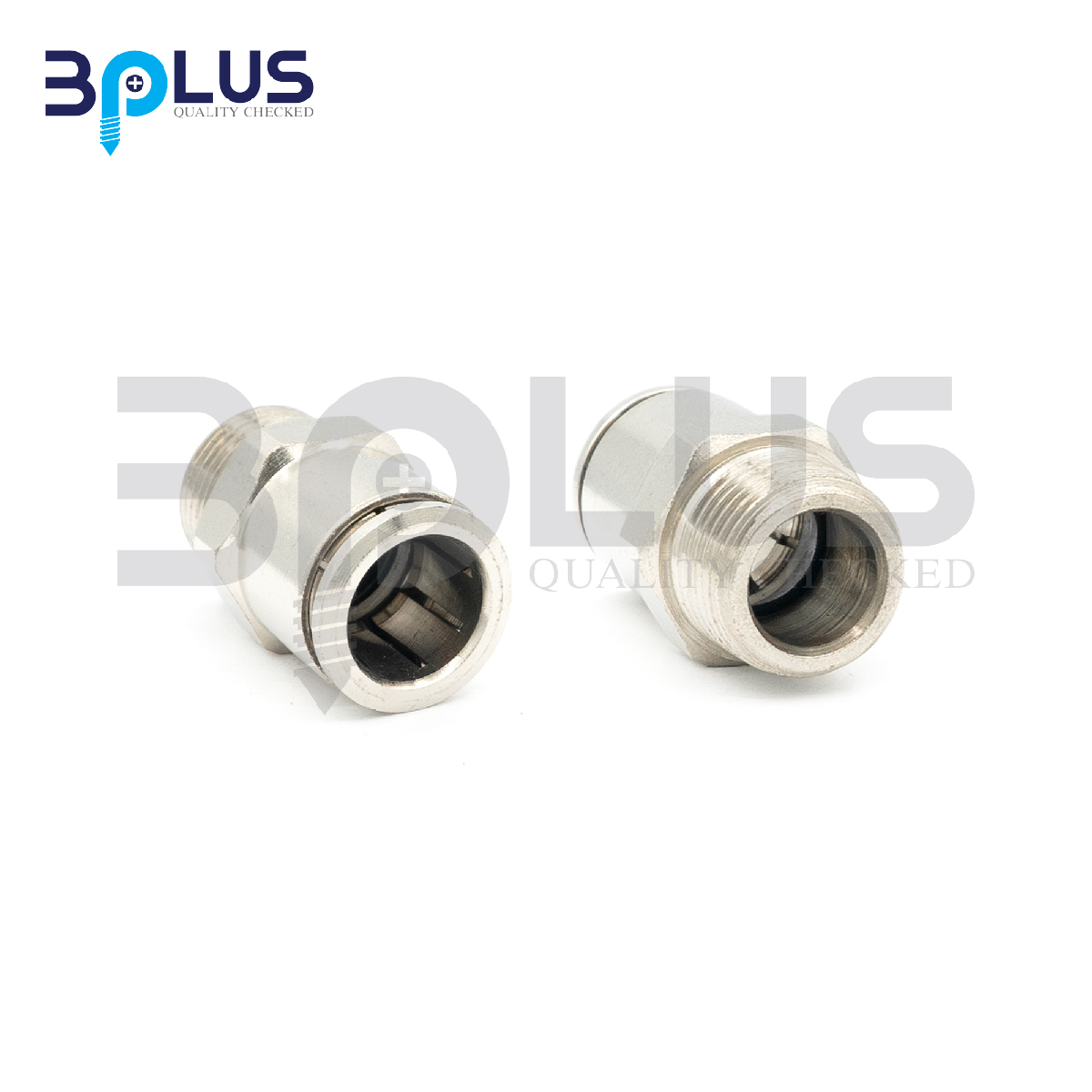 B-Plus ต่อตรงเสียบสายลมเกลียวนอก ทองเหลืองชุบ YPC-8-04