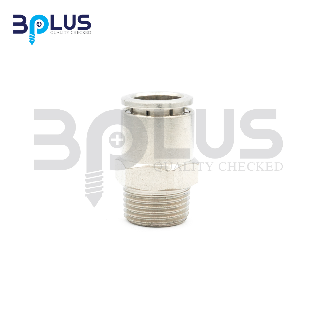 B-Plus ต่อตรงเสียบสายลมเกลียวนอก ทองเหลืองชุบ YPC-8-04