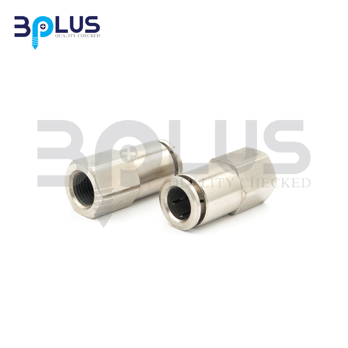 B-Plus เสียบสายลมตรง เกลียวใน ทองเหลืองชุบ YPCF-10-02