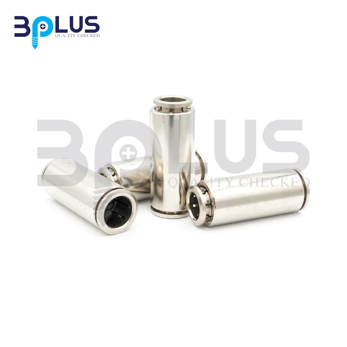 B-Plus เสียบสายลม 2 ทางตรง(ลด) ทองเหลืองชุบ YPG-8-6