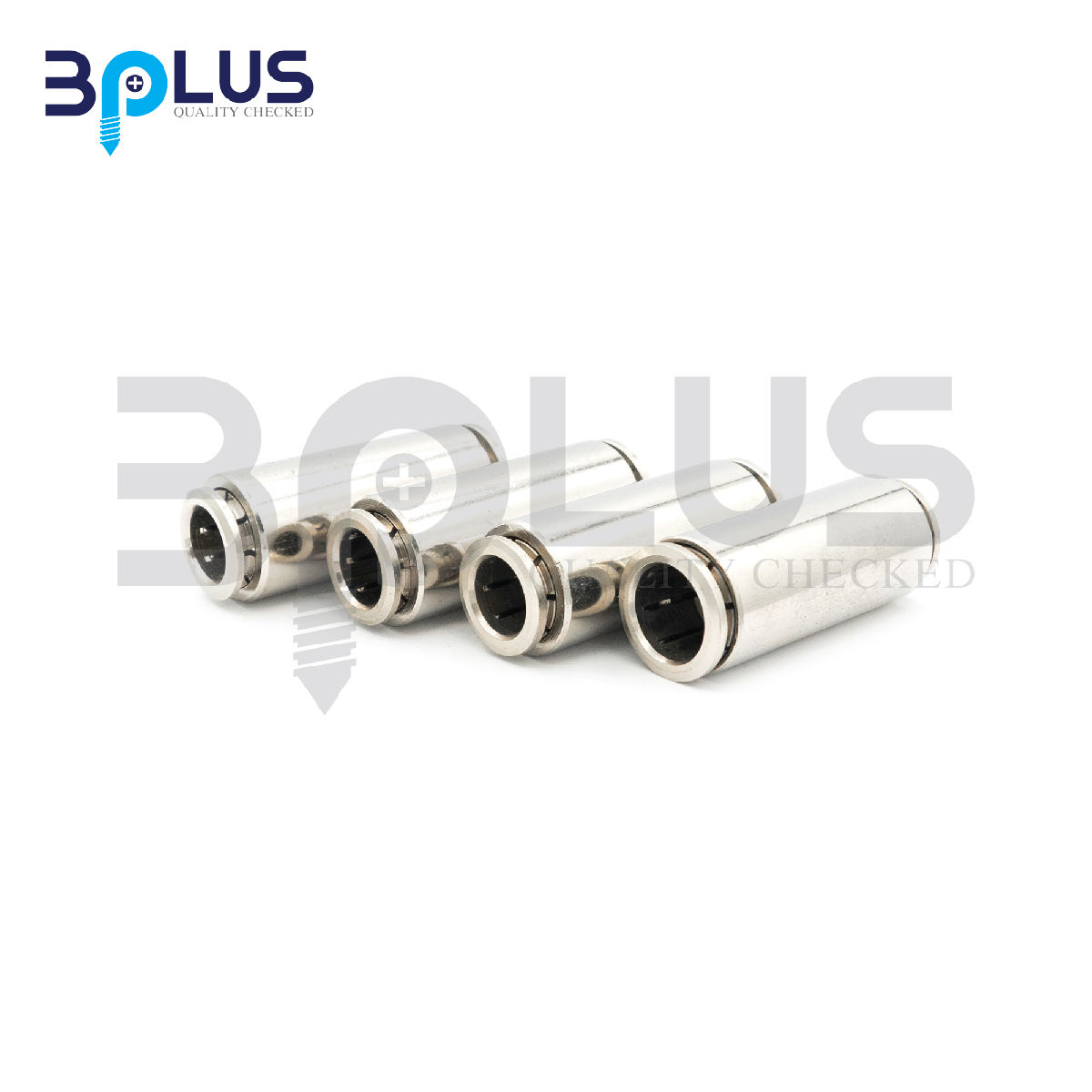 B-Plus เสียบสายลม 2 ทางตรง(ลด) ทองเหลืองชุบ YPG-8-6
