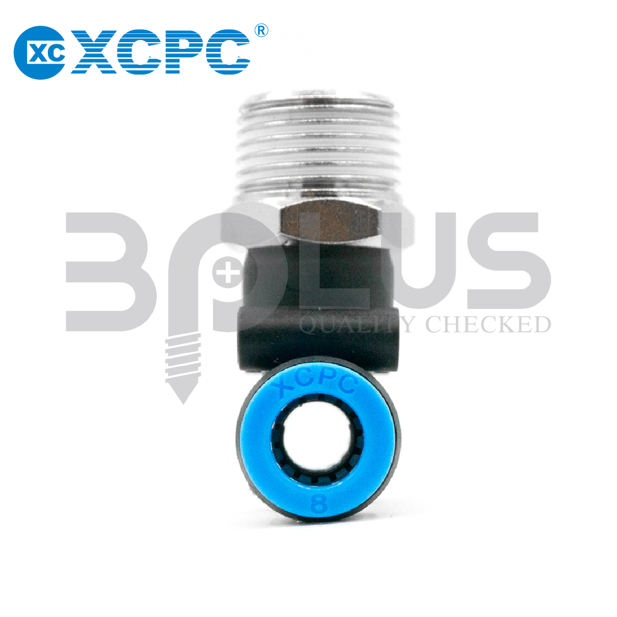 XCPC เสียบสายลม สามทางเกลียวล่าง XPB 12-03