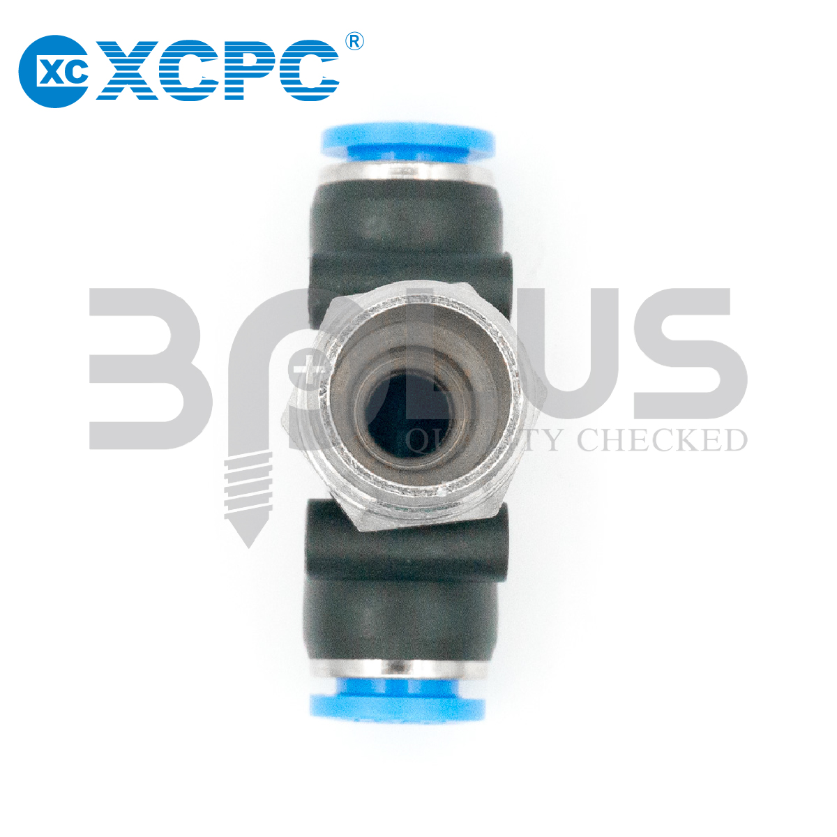 XCPC เสียบสายลม สามทางเกลียวล่าง XPB 12-03