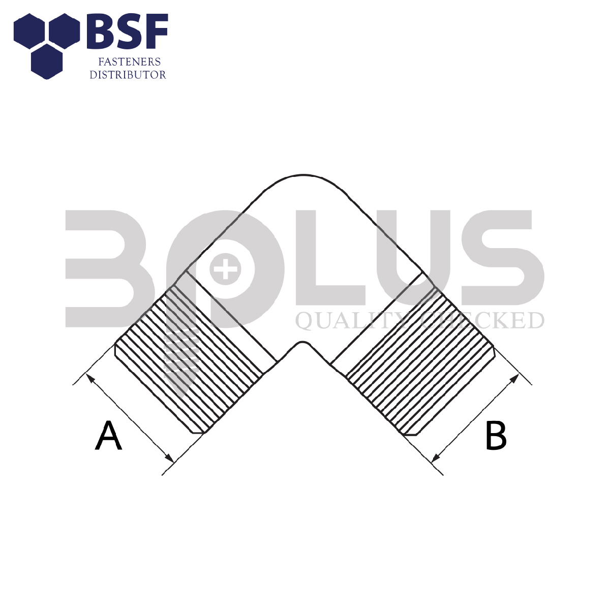 B-Plus ข้องอเกลียวนอก1/8