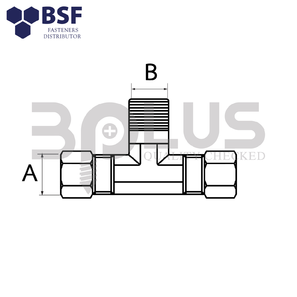 B-Plus สามทางตาไก่ตัวผู้บน 1/4