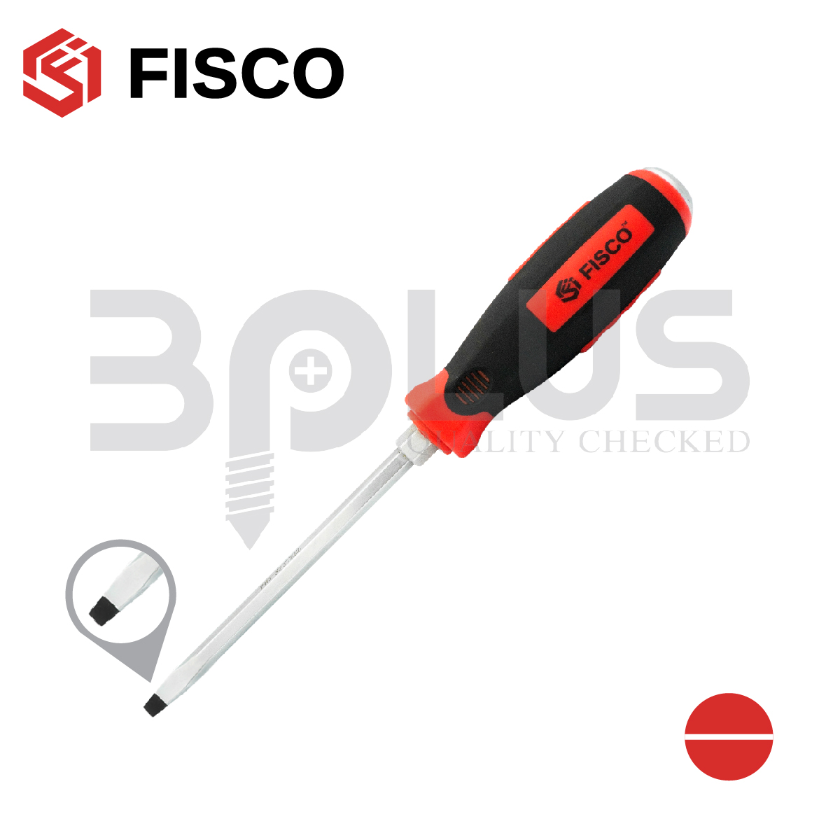 FISCO ไขควงทะลุแกนเหลี่ยม หัวแม่เหล็ก ปากแบน 5.5 มม. ยาว 100 มม.