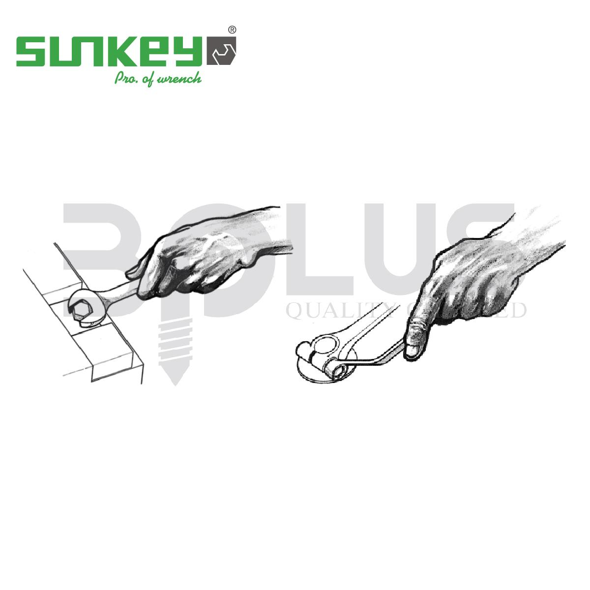 Sunkey ประแจแหวนข้าง-ปากตาย ขนาด 23 มม.
